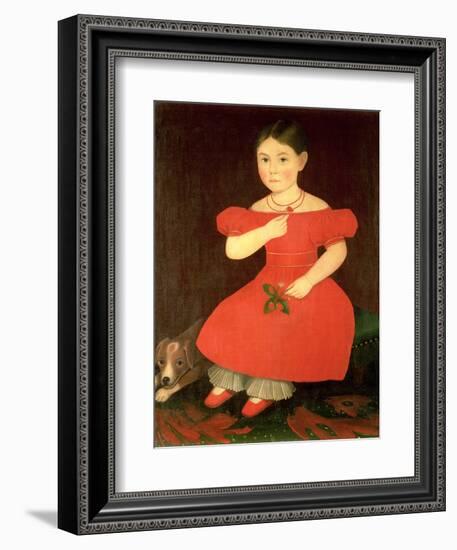 Portrait of a Girl in a Red Dress-Phillips-Framed Giclee Print