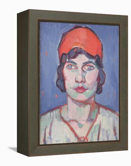 Portrait of a Girl, Red Bandeau, C.1912-Samuel John Peploe-Framed Premier Image Canvas