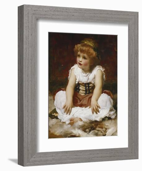 Portrait of a Girl seated on a Rug-Frederick Leighton-Framed Giclee Print