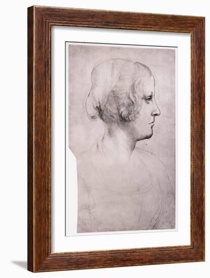 Portrait of a Girl with a Cap, 1493-1495-Leonardo da Vinci-Framed Giclee Print