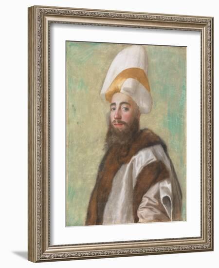 Portrait of a Grand Vizir, or of a European Dressed as One, C.1741 (Pastel on Parchment)-Jean-Etienne Liotard-Framed Giclee Print