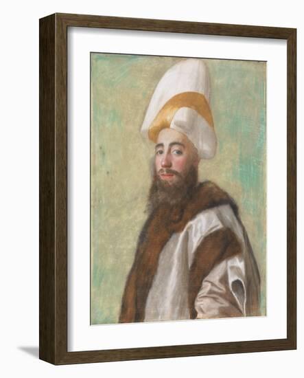 Portrait of a Grand Vizir, or of a European Dressed as One, C.1741 (Pastel on Parchment)-Jean-Etienne Liotard-Framed Giclee Print