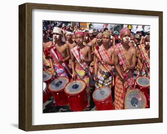 Portrait of a Group of Drummers During the Mardi Gras Carnival, Philippines, Southeast Asia-Alain Evrard-Framed Photographic Print