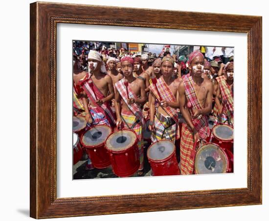 Portrait of a Group of Drummers During the Mardi Gras Carnival, Philippines, Southeast Asia-Alain Evrard-Framed Photographic Print