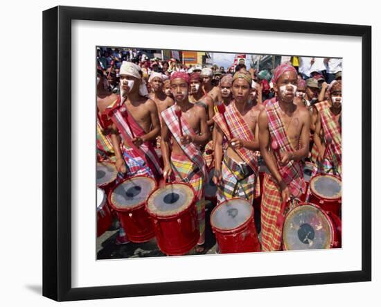 Portrait of a Group of Drummers During the Mardi Gras Carnival, Philippines, Southeast Asia-Alain Evrard-Framed Photographic Print