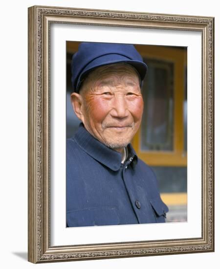 Portrait of a Han Farmer, Near Xining, Qinghai, China-Occidor Ltd-Framed Photographic Print