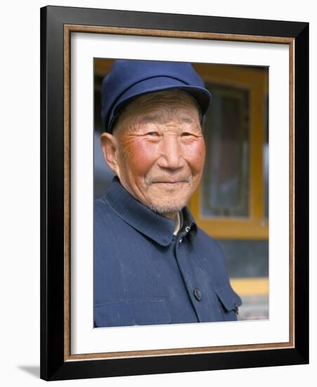 Portrait of a Han Farmer, Near Xining, Qinghai, China-Occidor Ltd-Framed Photographic Print