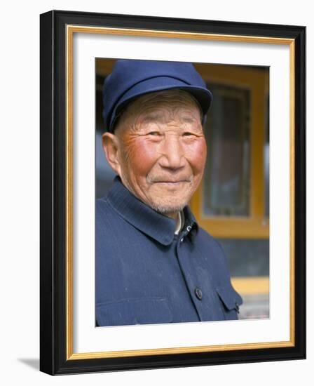 Portrait of a Han Farmer, Near Xining, Qinghai, China-Occidor Ltd-Framed Photographic Print