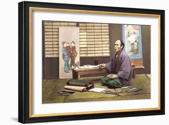 Portrait of a Japanese Artist-Baron Von Raimund Stillfried-Framed Art Print
