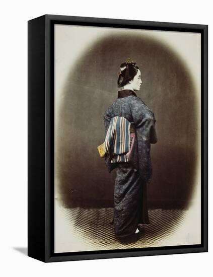 Portrait of a Japanese Woman-Felice Beato-Framed Premier Image Canvas