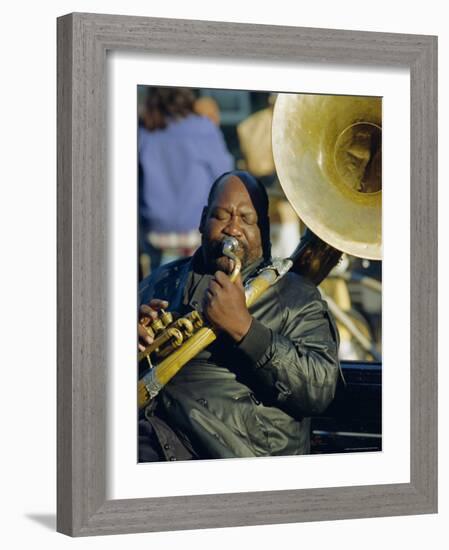 Portrait of a Jazz Musician in the French Quarter, New Orleans, Louisiana, USA-J P De Manne-Framed Photographic Print