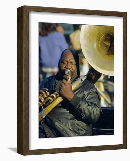Portrait of a Jazz Musician in the French Quarter, New Orleans, Louisiana, USA-J P De Manne-Framed Photographic Print
