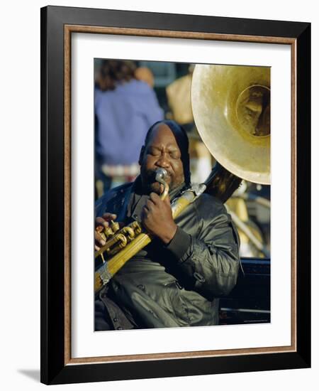 Portrait of a Jazz Musician in the French Quarter, New Orleans, Louisiana, USA-J P De Manne-Framed Photographic Print