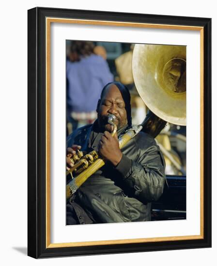 Portrait of a Jazz Musician in the French Quarter, New Orleans, Louisiana, USA-J P De Manne-Framed Photographic Print