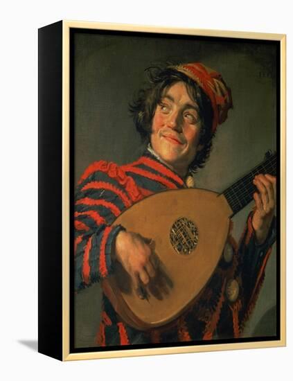 Portrait of a Jester with a Lute-Frans Hals-Framed Premier Image Canvas