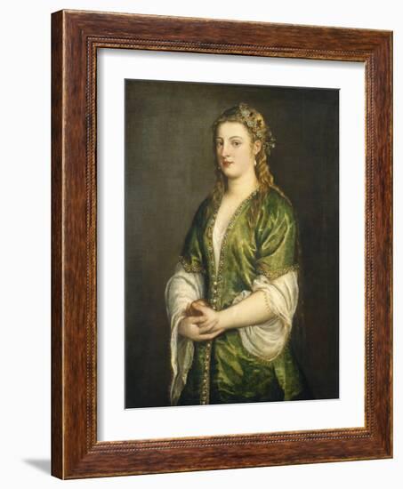 Portrait of a Lady, 1555-Titian (Tiziano Vecelli)-Framed Art Print