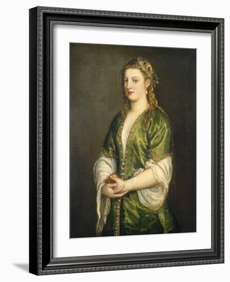 Portrait of a Lady, 1555-Titian (Tiziano Vecelli)-Framed Art Print