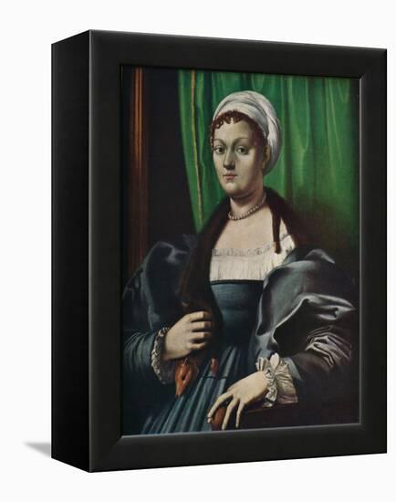 'Portrait of a lady', 16th century-Giulio Romano-Framed Premier Image Canvas