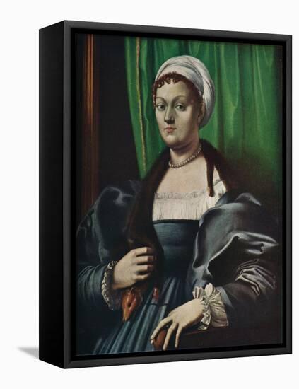 'Portrait of a lady', 16th century-Giulio Romano-Framed Premier Image Canvas