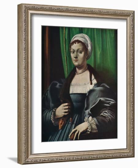 'Portrait of a lady', 16th century-Giulio Romano-Framed Giclee Print