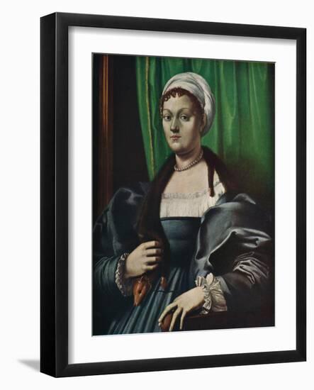 'Portrait of a lady', 16th century-Giulio Romano-Framed Giclee Print