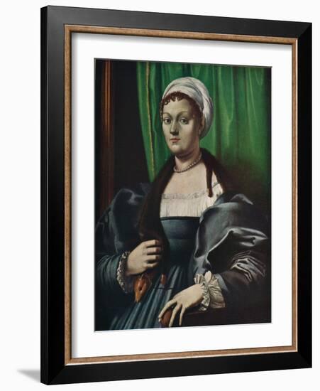 'Portrait of a lady', 16th century-Giulio Romano-Framed Giclee Print