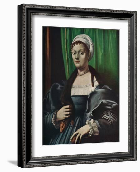 'Portrait of a lady', 16th century-Giulio Romano-Framed Giclee Print