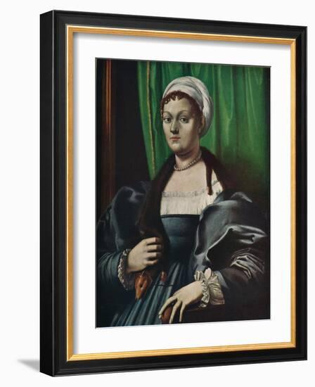 'Portrait of a lady', 16th century-Giulio Romano-Framed Giclee Print