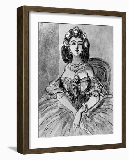 Portrait of a Lady, 19th Century-Constantin Guys-Framed Giclee Print