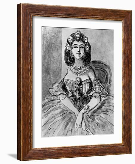 Portrait of a Lady, 19th Century-Constantin Guys-Framed Giclee Print