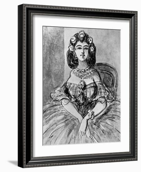 Portrait of a Lady, 19th Century-Constantin Guys-Framed Giclee Print