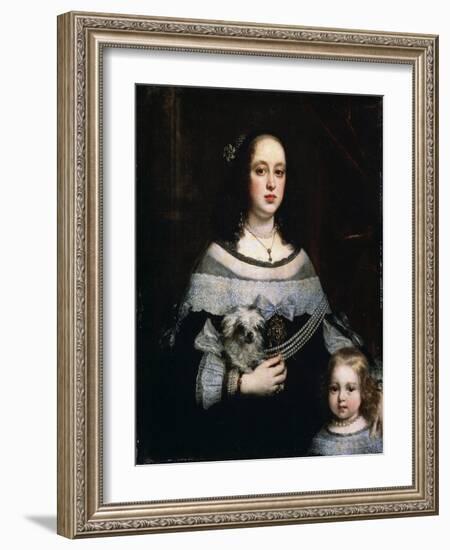 Portrait of a Lady and a Little Girl, C1660-Justus Sustermans-Framed Giclee Print