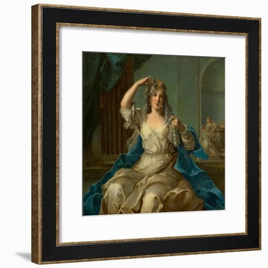 Portrait of a Lady as a Vestal Virgin, 1759-Jean-Marc Nattier-Framed Giclee Print