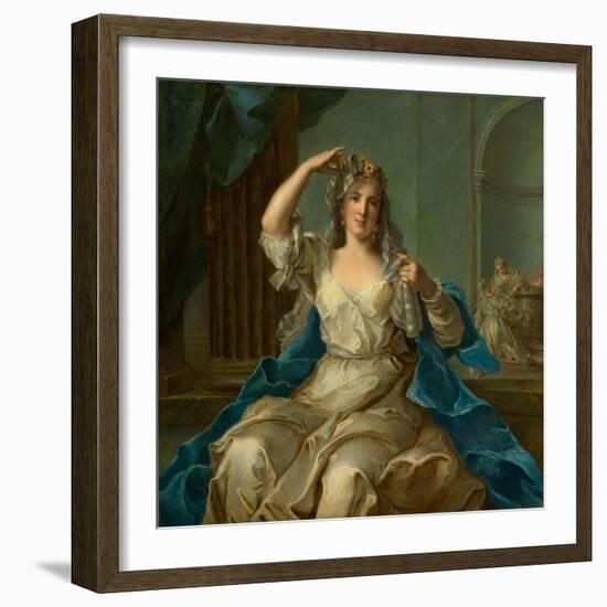 Portrait of a Lady as a Vestal Virgin, 1759-Jean-Marc Nattier-Framed Giclee Print