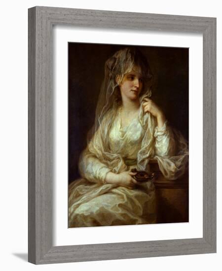 Portrait of a Lady as a Vestal Virgin, 1782 (Oil on Canvas)-Angelica Kauffman-Framed Giclee Print
