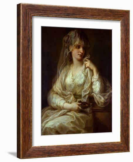 Portrait of a Lady as a Vestal Virgin, 1782 (Oil on Canvas)-Angelica Kauffman-Framed Giclee Print