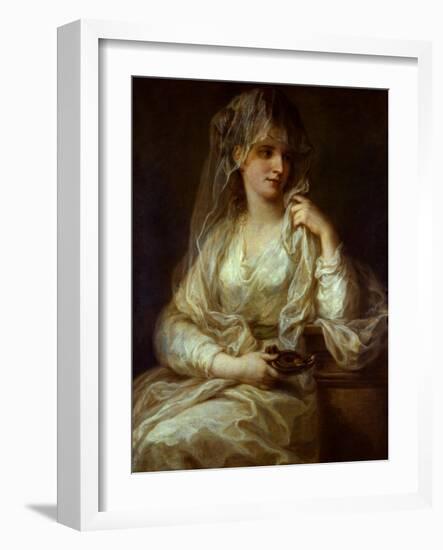 Portrait of a Lady as a Vestal Virgin, 1782-Angelika Kauffmann-Framed Giclee Print