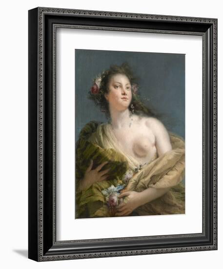 Portrait of a Lady as Flora-Giovanni Battista Tiepolo-Framed Giclee Print