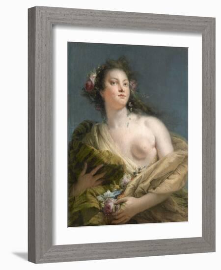 Portrait of a Lady as Flora-Giovanni Battista Tiepolo-Framed Giclee Print