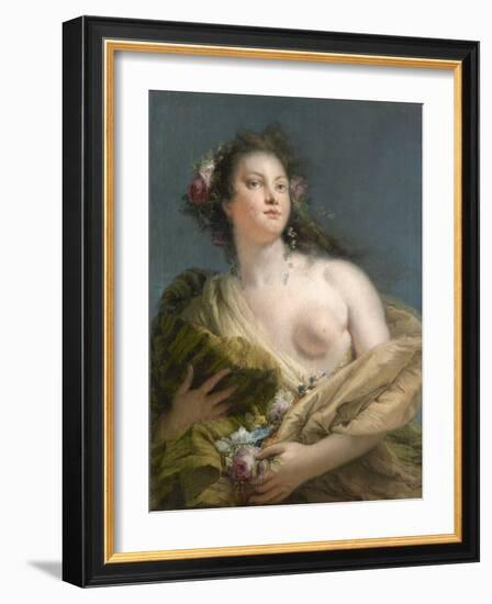 Portrait of a Lady as Flora-Giovanni Battista Tiepolo-Framed Giclee Print