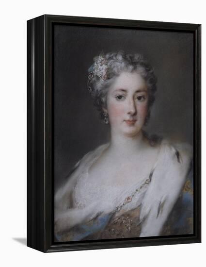 Portrait of a Lady, Bust Length in an Ermine-Trimmed Robe with Fleur-De-Lys, Diamond Clasp and…-Rosalba Giovanna Carriera-Framed Premier Image Canvas