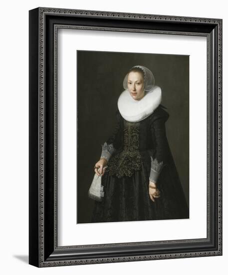 Portrait of a Lady, C.1630 (Oil on Oak Panel)-Nicolaes Eliasz-Framed Giclee Print