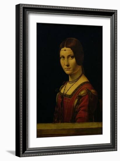 Portrait of a Lady from the Court of Milan, circa 1490-95-Leonardo da Vinci-Framed Giclee Print