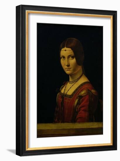 Portrait of a Lady from the Court of Milan, circa 1490-95-Leonardo da Vinci-Framed Giclee Print