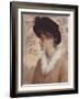 Portrait of a Lady, Half-Length, Wearing a Black Hat and Fur Stole, 1888 (Pencil and W/C on Paper)-George Henry Boughton-Framed Giclee Print