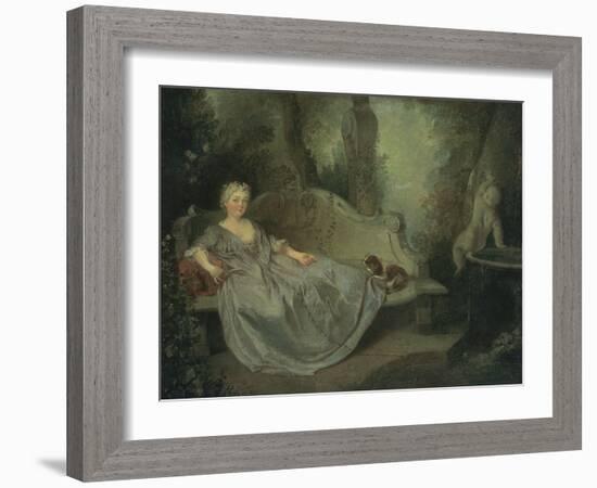 Portrait of a Lady in a Garden, 1730-Nicolas Lancret-Framed Giclee Print