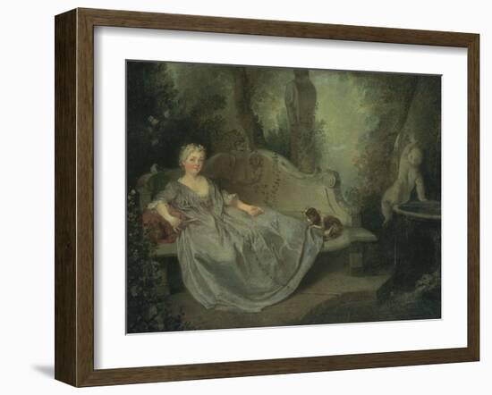 Portrait of a Lady in a Garden, 1730-Nicolas Lancret-Framed Giclee Print