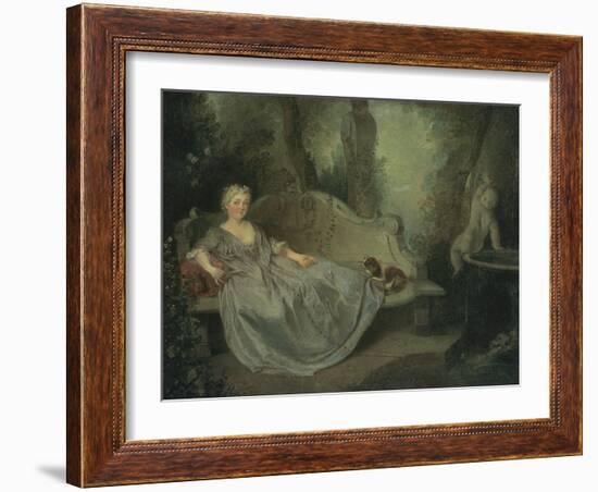 Portrait of a Lady in a Garden, 1730-Nicolas Lancret-Framed Giclee Print