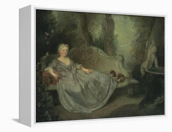 Portrait of a Lady in a Garden, 1730-Nicolas Lancret-Framed Premier Image Canvas