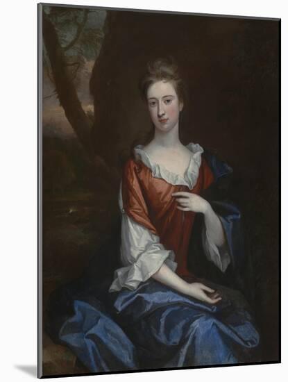 Portrait of a Lady in a Red Dress-Godfrey Kneller-Mounted Giclee Print